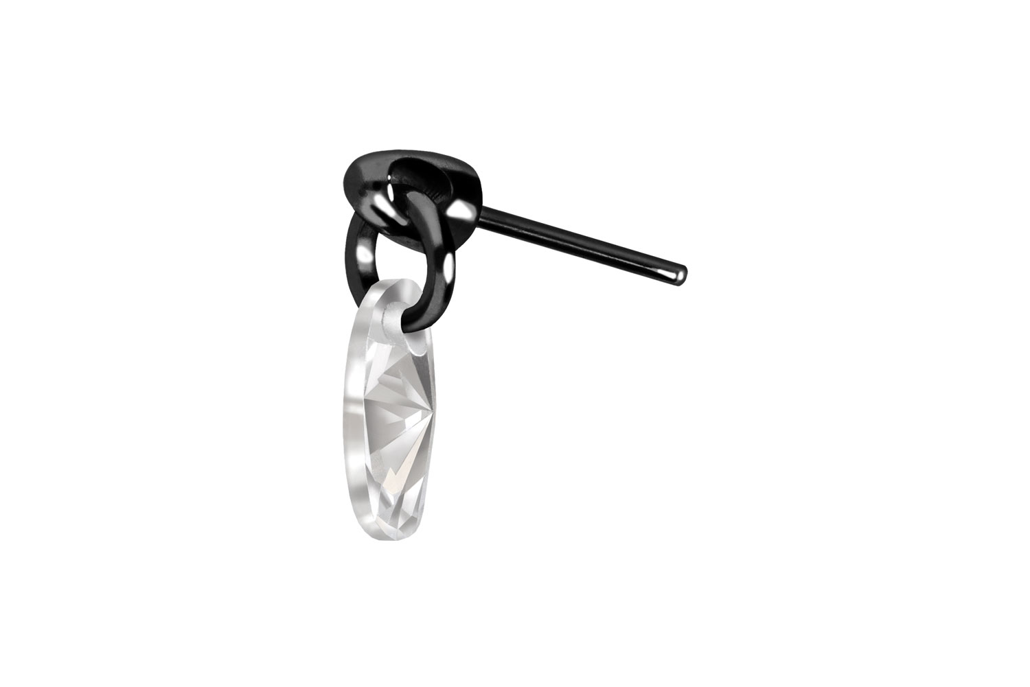 Titan Aufsatz mit Push Pin KRISTALLOVAL von Piercingline